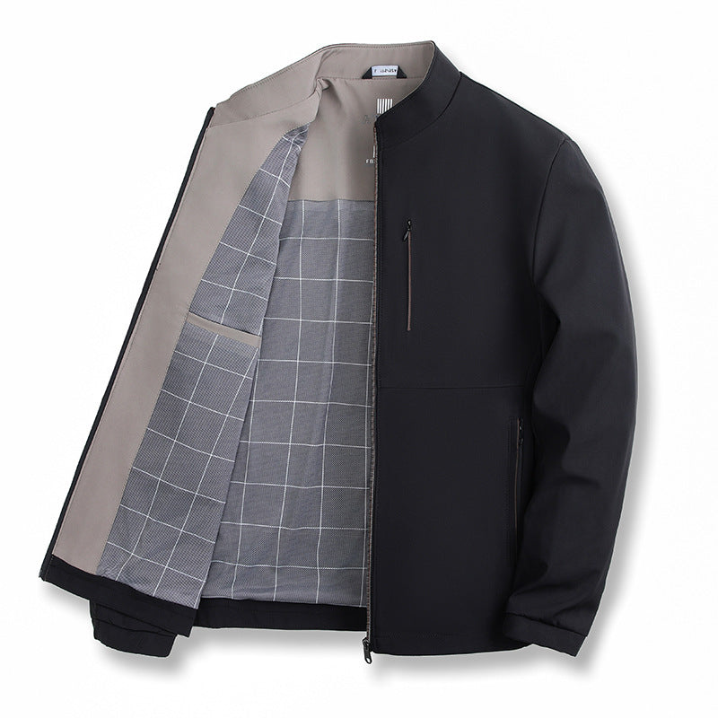Men's Solid Color Jacket High-grade Trendy Casual
